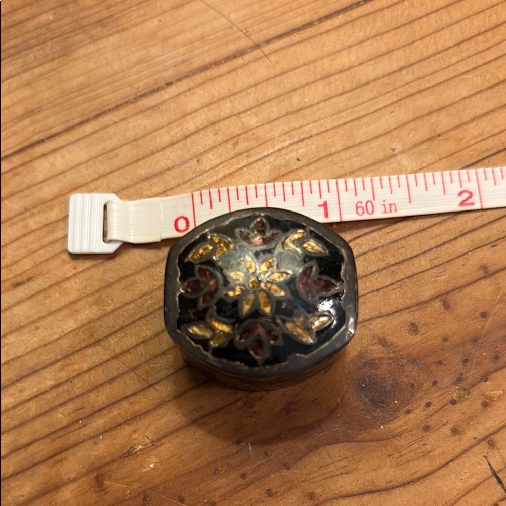 Vintage sterling silver cloisonné enamel pill box